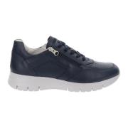 Heren Leren Sneakers Nerogiardini , Blue , Heren