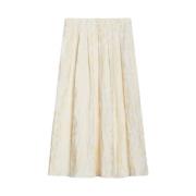 Geborduurde Katoenen Rok Anzio Max Mara Weekend , Beige , Dames