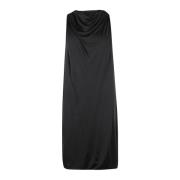 Twisted Back Knee-Length Scarf Dress Lanvin , Black , Dames