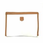 Pre-owned Leather clutches Celine Vintage , White , Dames