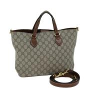 Pre-owned Leather handbags Gucci Vintage , Beige , Dames