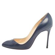 Pre-owned Leather heels Christian Louboutin Pre-owned , Blue , Dames