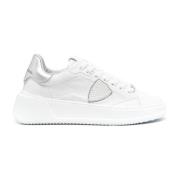 Witte Leren Sneakers Logo Plaque Philippe Model , White , Dames