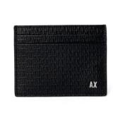 Zwarte leren portemonnee met binnenzak Armani Exchange , Black , Heren