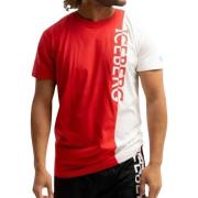 Mannen Verticaal Logo T-shirt Iceberg , Red , Heren