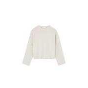 Oversized Merino Wool Pullover Skall Studio , White , Dames