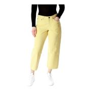 Wide Leg Highwaist Jeans American Vintage , Yellow , Dames