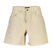 Beige Denim Shorts met 5 Zakken Desigual , Beige , Dames