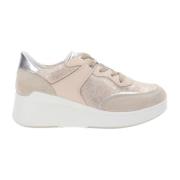 Leren en stoffen sneakers Igi&Co , Beige , Dames