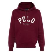 Rode Logo Hoodie Fleece Gevoerd Polo Ralph Lauren , Red , Heren