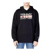 Zwarte Print Hoodie Tommy Hilfiger , Black , Heren