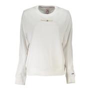 Witte Sweatshirt met Geborduurd Logo Tommy Hilfiger , White , Dames