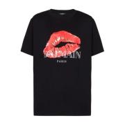 Zwarte T-shirts & Polos voor Mannen Balmain , Black , Heren