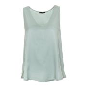 Flowy Blouse Top met Ronde Halslijn Drykorn , Blue , Dames