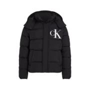 Hooded Logo Jas Mannen Calvin Klein Jeans , Black , Heren