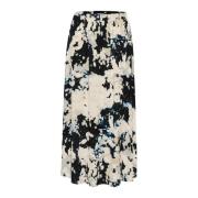 Zwart Cloud Print Maxi Rok Soaked in Luxury , Multicolor , Dames