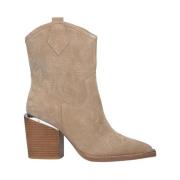 Geborduurde Hak Cowboy Laarzen Alma EN Pena , Beige , Dames