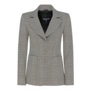 Multicolor Geruite Blazer Slim Fit Patrizia Pepe , Gray , Dames