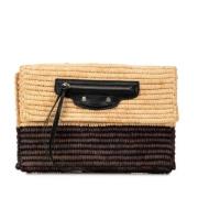 Pre-owned Raffia clutches Balenciaga Vintage , Beige , Dames