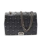 Pre-owned Leather shoulder-bags Valentino Vintage , Black , Dames