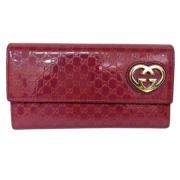 Pre-owned Leather wallets Gucci Vintage , Pink , Dames