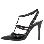 Pre-owned Leather heels Valentino Vintage , Black , Dames