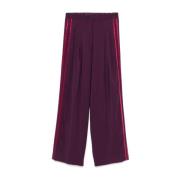 Paarse Wijde Broek met Streepdetail Forte Forte , Purple , Dames