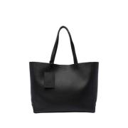 Zwarte Leren Shopper met Schouderbanden Tod's , Black , Heren