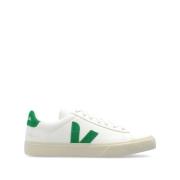 Groene Leren Sneakers met Logo Detail Veja , White , Heren