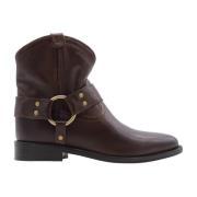 Stijlvolle Enkellaars met Bobbel Detail Bronx , Brown , Dames