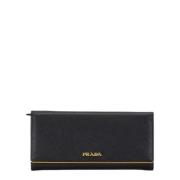 Pre-owned Leather wallets Prada Vintage , Black , Dames