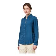 Slim-fit Overhemd met Klassieke Kraag Massimo Alba , Blue , Dames