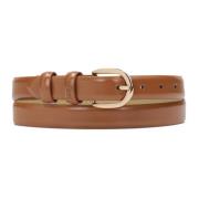 Klassieke smalle riem van glad leer Kazar , Brown , Dames