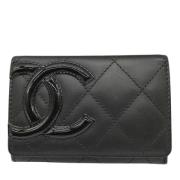 Pre-owned Leather wallets Chanel Vintage , Black , Dames