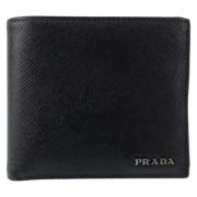 Pre-owned Leather wallets Prada Vintage , Black , Heren