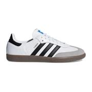 Witte Leren Sportieve Sneakers Rubberen Zool Adidas , White , Dames