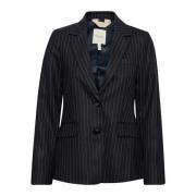 Donkerblauwe Pinstripe Blazer Part Two , Blue , Dames