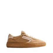 Beige Stoffen Sneakers met Witte Details Puraai , Beige , Heren