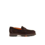 Bruine Casual-Chic Mocassin met Moderne Details Santoni , Brown , Here...