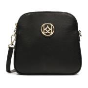 Monogram leren letterportemonnee Kazar , Black , Dames