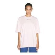 Logo Print Katoenen T-Shirt Marni , White , Dames