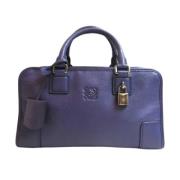 Pre-owned Leather handbags Loewe Pre-owned , Purple , Dames