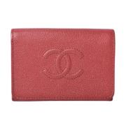 Pre-owned Leather wallets Chanel Vintage , Red , Dames