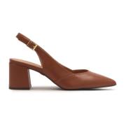 Bruine pumps op een paal met een open hiel Kazar , Brown , Dames