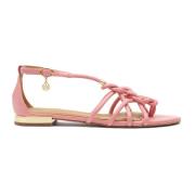 Roze sandalen met platte gouden hak Kazar , Pink , Dames