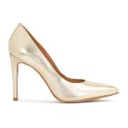 Gouden puntige leren pumps Kazar , Yellow , Dames