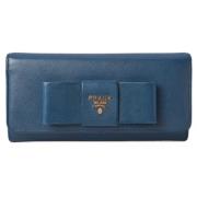 Pre-owned Leather wallets Prada Vintage , Blue , Dames