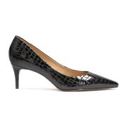 Zwarte reliëflederen pumps Kazar , Black , Dames