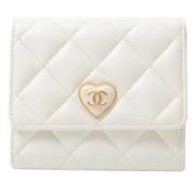 Pre-owned Leather wallets Chanel Vintage , White , Dames