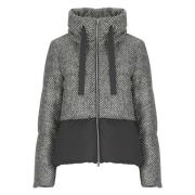 Gewatteerd Donsjack Hoge Hals Trekkoorden Herno , Gray , Dames